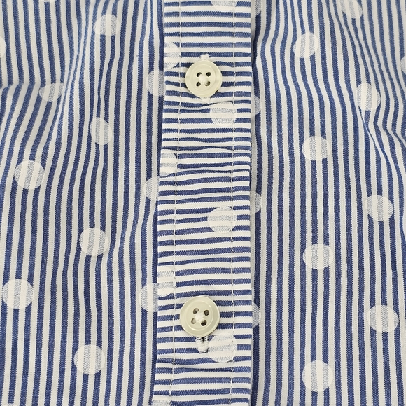 TALBOTS Striped Polka-dot Button-Down Shirt - Picture 7 of 13
